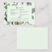 Elegant Foliage Cash Bar & Shuttle Mint Enclosure Informatiekaartje (Voorkant / Achterkant)