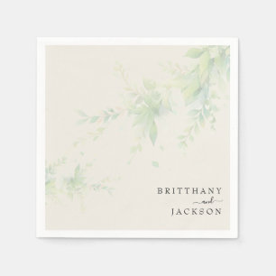 Elegant Foliage Cream Gepersonaliseerde bruiloft Servet