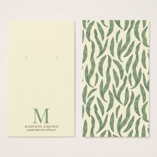 Élégant Foliage Green Cream Porte-Cartes