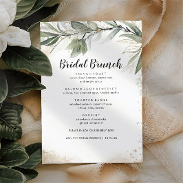 Elegant Foliage Greenery Bridal Brunch Menu