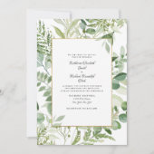 Elegant Foliage No Parents Wedding Invitation Kaart (Voorkant)