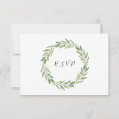 Elegant Foliage Wreath Floral Wedding RSVP Kaartje (Voorkant)