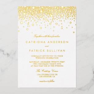 Elegant Folie geperste Confetti Stippen bruiloft Uitnodiging