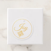 Elegant Folie "Joy with Pinecone" Kerstmis | wit Bedankjes Labels (Met doos)