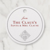 Elegant Folie "Joy with Pinecone" Kerstmis | wit Bedankjes Labels (Achterkant)