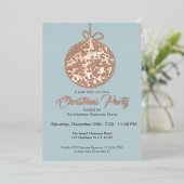 Elegant Folie Ornament kerstfeest uitnodiging (Staand Voorkant)