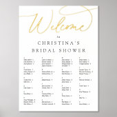 Elegant Folie Script Alfabetical Seating Chart Afdrukken (Voorkant)