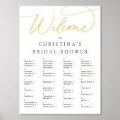 Elegant Folie Script Alfabetical Seating Chart Folie Afdrukken (Voorkant)