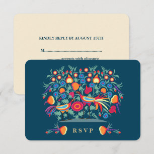 Elegant Folk Art Design RSVP-kaarten RSVP Kaartje