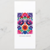 Elegant Folk Birds and Flowers Wedding Pattern Menu (Achterkant)