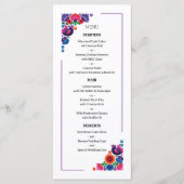 Elegant Folk Birds and Flowers Wedding Pattern Menu (Voorkant)