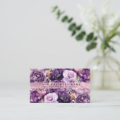 Elégant foncé violet foncé Fleurs Cartes de visite (Debout devant)