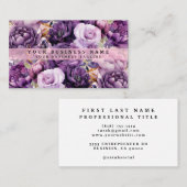 Elégant foncé violet foncé Fleurs Cartes de visite (Devant / Derrière)