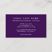 Elégant foncé violet foncé Fleurs Cartes de visite (Dos)