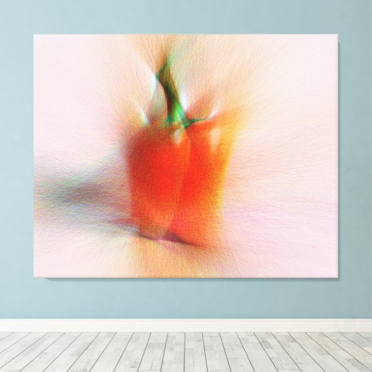 Elegant Food Red Peppers Kleurrijke Abstracte kuns Canvas Afdruk (Insitu (Houten vloer))