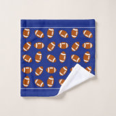 Elégant football américain sur Blue Bath Towel Set (Gant de toilette)