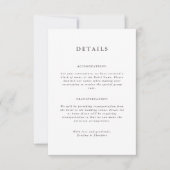 Elegant Forest Brown Wedding Details Kaart (Voorkant)