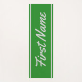 Elegant Forest Green Background & Light Grey Name Yogamat (Voorkant)