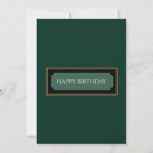 Elegant Forest Green "Happy jarig, dad" Kaart