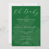 Elegant Forest Green Oh Baby Shower Invitation (Devant)