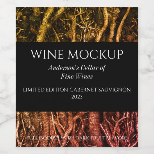 Elegant Forest Roots Custom Wine Labs Wijn Etiket (Enkel label)