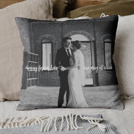 Elegant Forever Love Foto Paar Pas getrouwd Gift Kussen