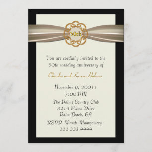 Élégant Formal 50e Anniversaire Invitation
