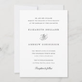 Elegant Formal Black And White Wedding Kaart (Voorkant)