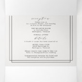 Élégant Formal Black Blanc Simple Mariage Tri-Fold (Intérieur au milieu)