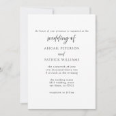 Elegant Formal Black & White Wedding Invitation  Kaart (Voorkant)