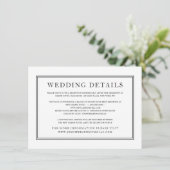 Elegant Formal Classic Black White Weddenschap - G Informatiekaartje (Staand voorkant)