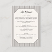 Elegant Formal Classic Wedding Details Informatiekaartje (Voorkant)