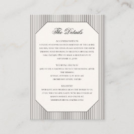 Elegant Formal Classic Wedding Details Informatiekaartje
