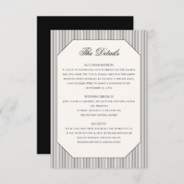 Elegant Formal Classic Wedding Details Informatiekaartje