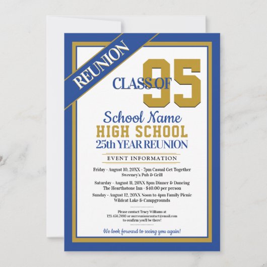 Élégant Formal High School Invitations de Réunion (Devant)