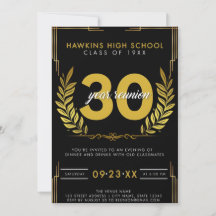 Élégant Formal High School Reunion Invitation