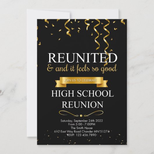 Élégant Formal High School Reunion Invitation (Devant)