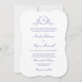 Elegant Formal Monogram Lavender Wedding Kaart (Voorkant)