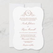 Elegant Formal Monogram Terracotta Wedding Kaart (Voorkant)