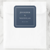 Elegant Formal Navy Blue Wedding Vierkante Sticker (Tas)