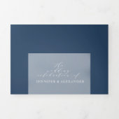 Élégant Formal Navy Bold Mariage Tri-Fold (Page de couverture)