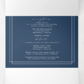 Élégant Formal Navy Bold Mariage Tri-Fold (Intérieur au milieu)