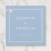 Elegant Formal Powder Blue Wedding Bedankjes Labels (Voorkant)