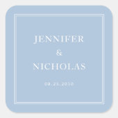Elegant Formal Powder Blue Wedding Vierkante Sticker (Voorkant)