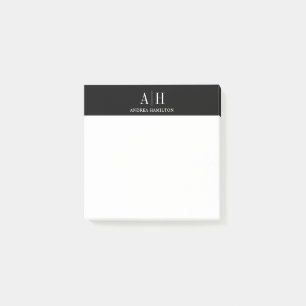 Elegant Formal Professional Two Monogram Post-it N Post-it® Notes