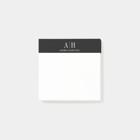 Elegant Formal Professional Two Monogram Post-it N Post-it® Notes (Voorkant)
