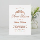 Elegant Formal Sweet 16 Folie Uitnodiging (Staand Voorkant)