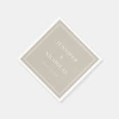 Elegant Formal Taupe Wedding Servet (Hoek)