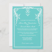 Elegant formal trouwuitnodiging blauw kaart (Voorkant)