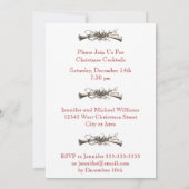 Elegant Formal Wreath and Horns Kerstparty Kaart (Achterkant)